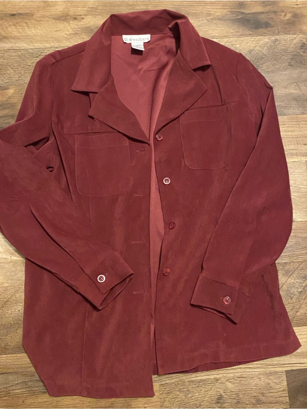 Dress Barn Women's Button-Up Blazer in Burgundy
